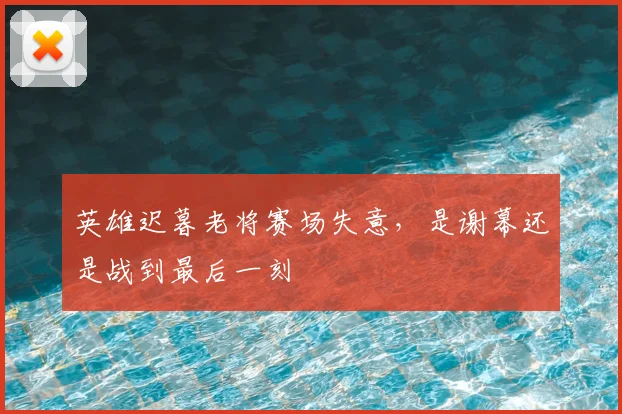 英雄迟暮老将赛场失意,是谢幕还是战到最后一刻